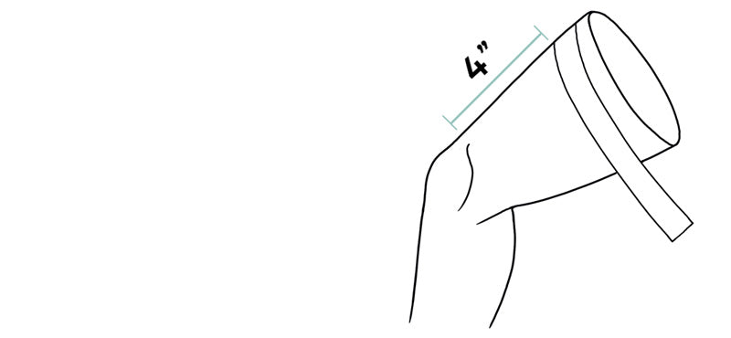 Measure thigh circumference 4 inches from top of knee cap